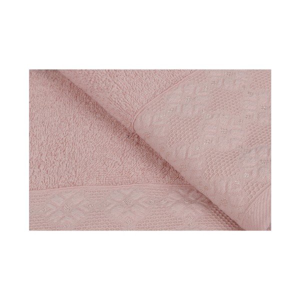 Sada 2 ružových bavlnených uterákov v odtieni dusty rose Provence, 90 × 50 cm-image-4