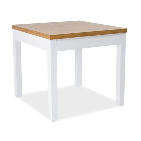 Jedálenský stôl s bielou konštrukciou Signal Kent, 80 × 80 cm