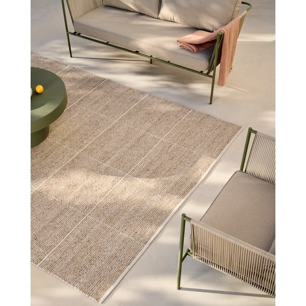 Béžový vnútorný a vonkajší koberec z recyklovaných vlákien 200x300 cm Nailan – Kave Home-image-3