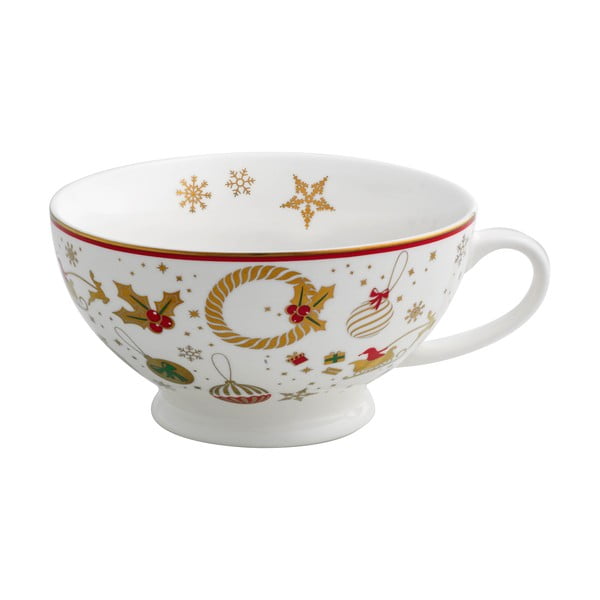 Porcelánová šálka na čaj s vianočným motívom Brandani Alleluia New Bone, ⌀ 14 cm