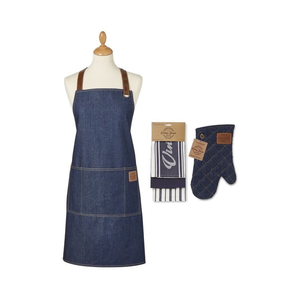 Utierky, zástera a chňapka v súprave 5 ks Oxford Denim – Cooksmart ®