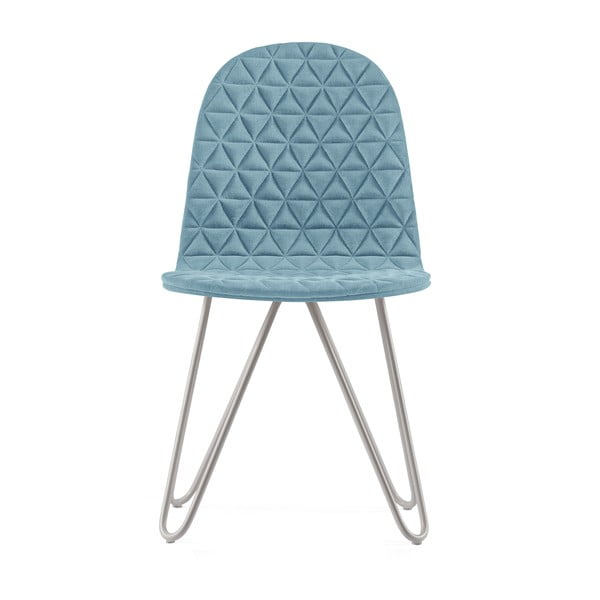 Svetlomodrá stolička s kovovými nohami IKER Mannequin X Triangle