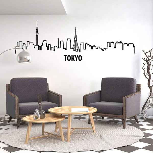 Samolepka na stenu v tvare obrysu mesta Ambiance Tokyo