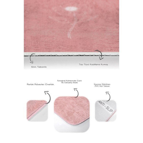 Ružové zamatové kúpeľňové predložky v súprave 2 ks 60x100 cm – Mila Home-image-3