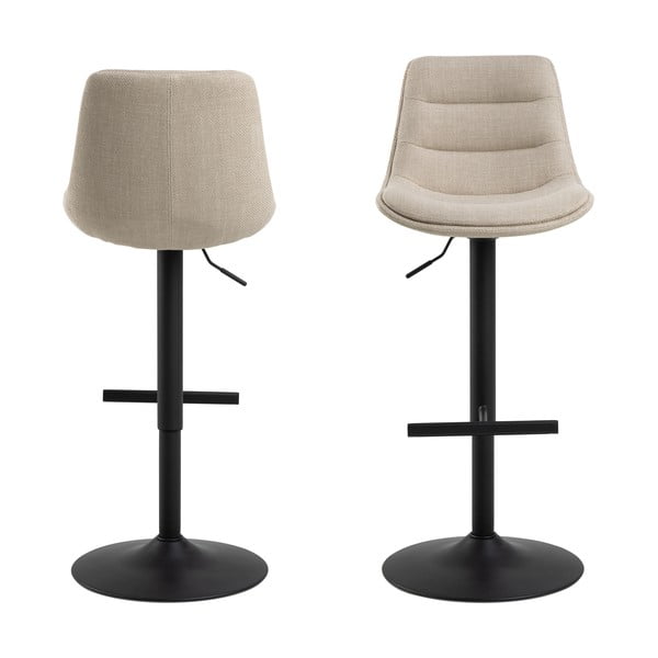 Čierna/béžová barová stolička s nastaviteľnou výškou (výška sedadla 65 cm) Adisa – Actona-image-2