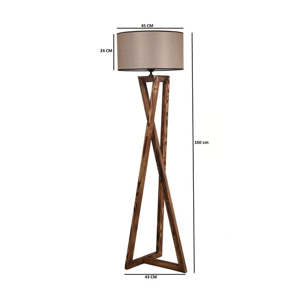 Hnedá stojacia lampa s textilným tienidlom (výška  149 cm) Maçka – Opviq lights-image-3
