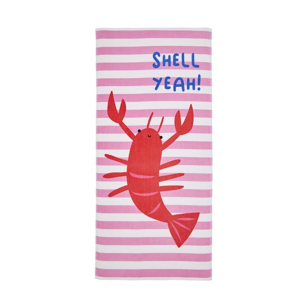 Ružová plážová osuška 160x76 cm Shell Yeah - Catherine Lansfield