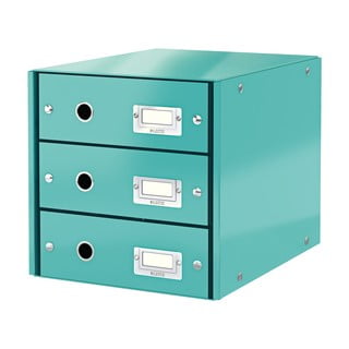 Tyrkysovomodrý kartónový organizér na dokumenty Click&amp;Store - Leitz