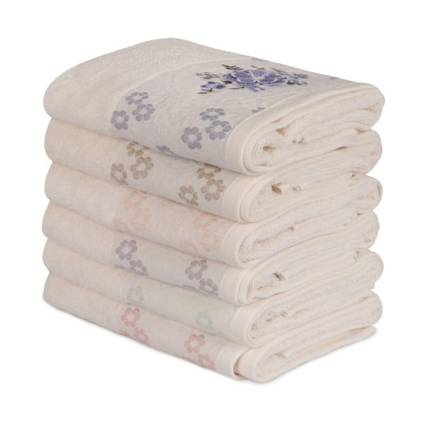 Sada 6 bavlnených uterákov Daireli Marisol, 50 × 90 cm