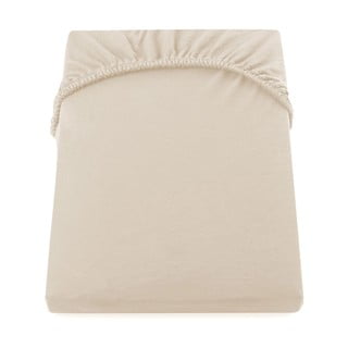 Béžová elastická bavlnená plachta DecoKing Amber Collection, 120/140 x 200 cm
