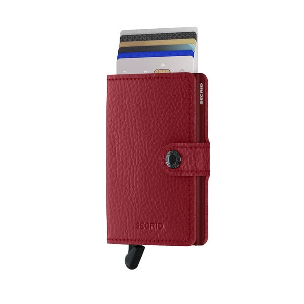Červená kožená peňaženka s puzdrom na karty Secrid Clip
