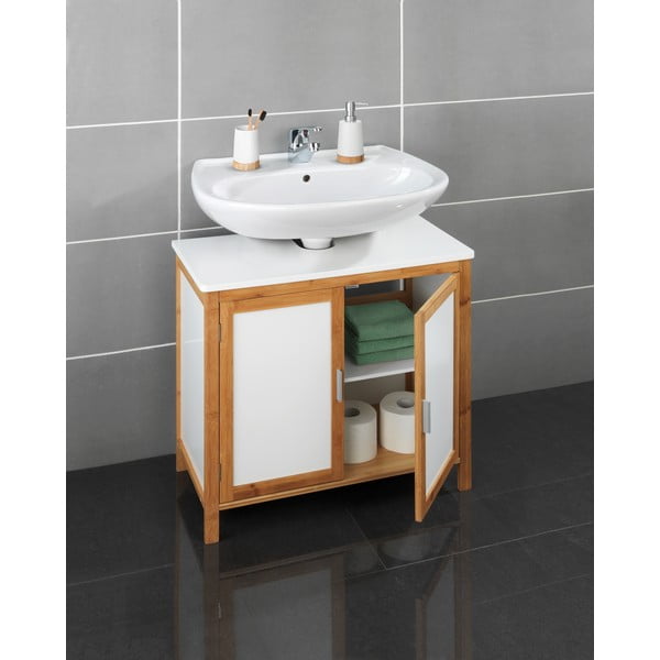 Kúpeľňová skrinka z bambusového dreva Wenko Finja-image-1