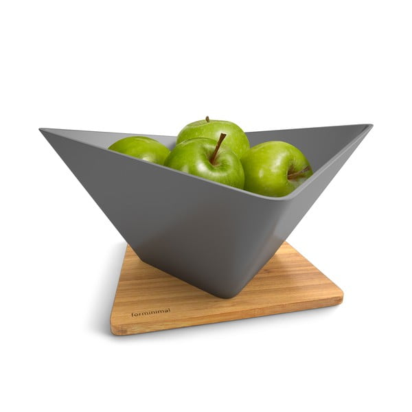 Odkvapkávacia misa na ovocie s podložkou Draining Fruit Bowl, šedá