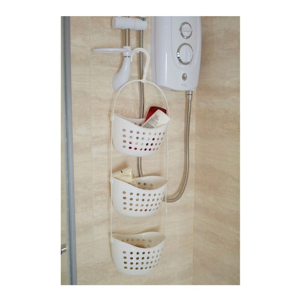Biely závesný organizér do sprchy s 3 priehradkami Premier Housewares Shower Caddy-image-1