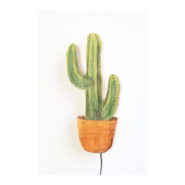 Nástenné svietidlo v tvare kaktusu Really Nice Things Cactus, 26 x 42 cm