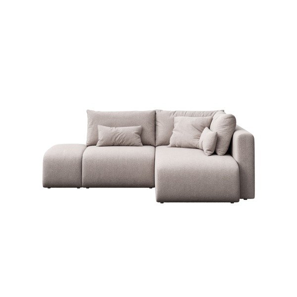 Svetlosivá rozkladacia rohová pohovka s úložným priestorom (pravý roh/s leňoškou) Lumine – Ghado