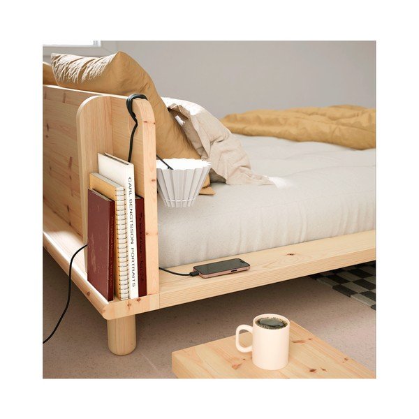 Dvojlôžková posteľ z borovicového dreva s roštom 140x200 cm Peek – Karup Design-image-4