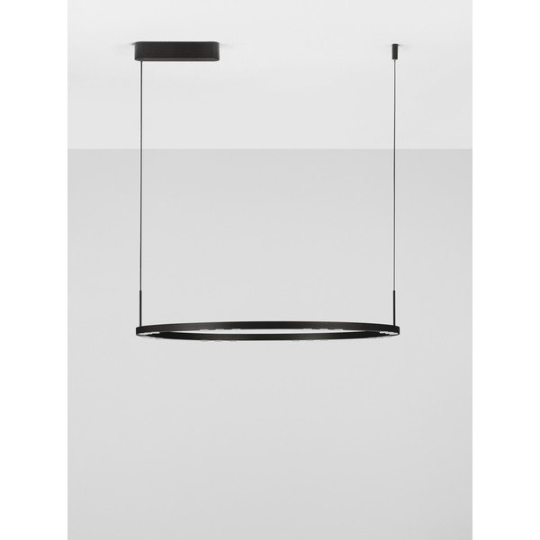 Matne čierne hliníkové LED závesné svietidlo so stmievačom ø 80 cm Lunette – Nova Luce-image-3