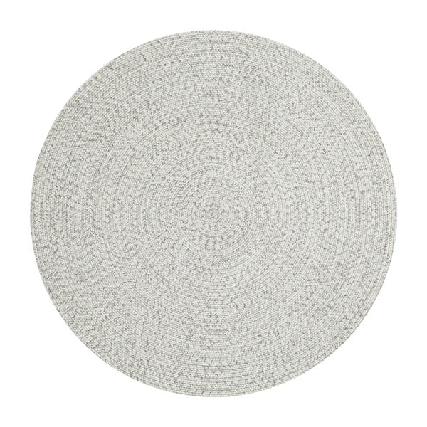 Biely/béžový okrúhly vonkajší koberec ø 150 cm - NORTHRUGS