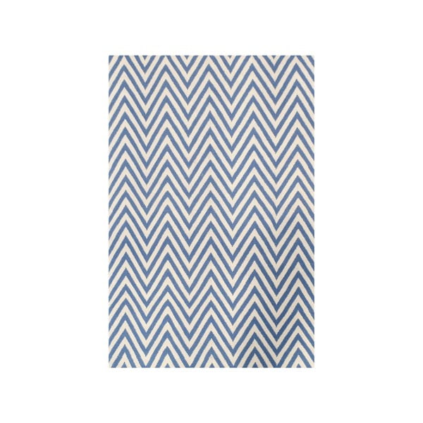Vlnený koberec Zig Zag Light Blue, 240x155 cm