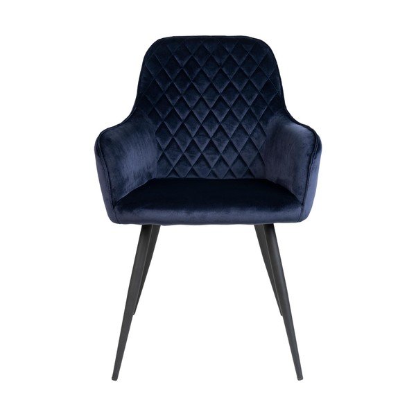 Tmavomodré čalúnené jedálenské kreslá v súprave s podrúčkami 2 ks Harbo – House Nordic-image-2