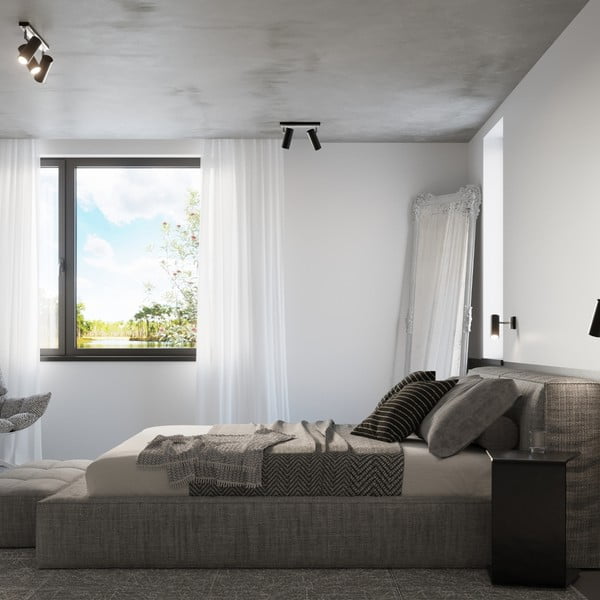 Čierne stropné svietidlo 6x30 cm Mira – Sollux-image-4