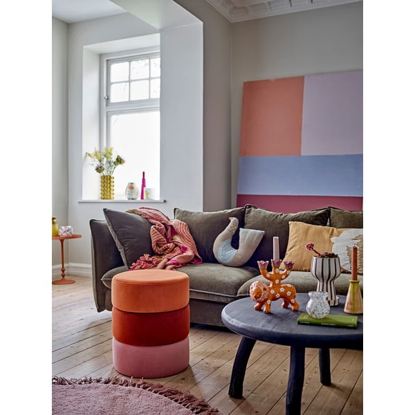 Zamatový taburet Bilbao – Bloomingville-image-1