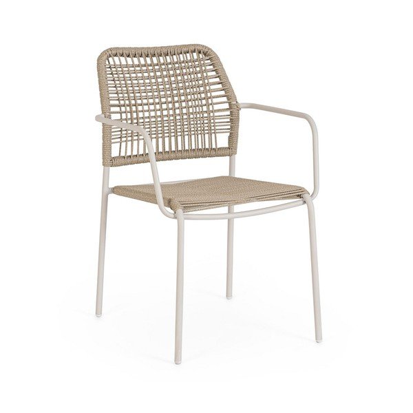 Béžová/v prírodnej farbe kovová záhradná stolička Jable – Bizzotto