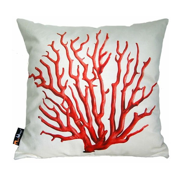 Vankúš Merowings Red Coral on Cream, 45 x 45 cm