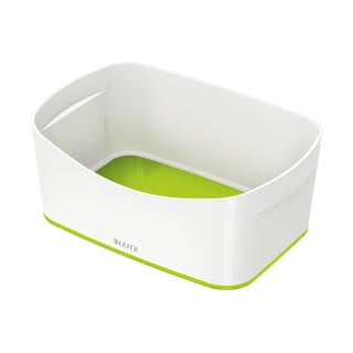 Bielo-zelený plastový úložný box MyBox - Leitz