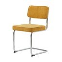 Žltá menčestrová jedálenská stolička Rupert – Unique Furniture