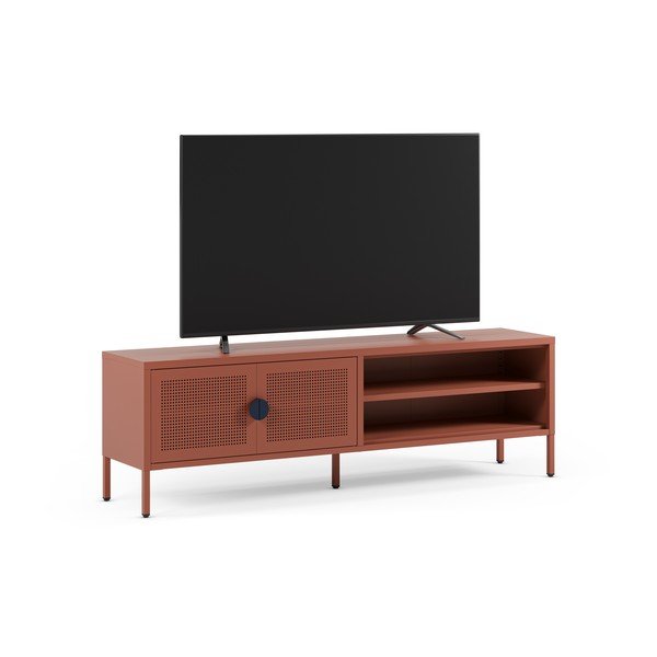 Kovový TV stolík v terakotovej farbe 160x50x35 cm Sayla – Marckeric-image-3