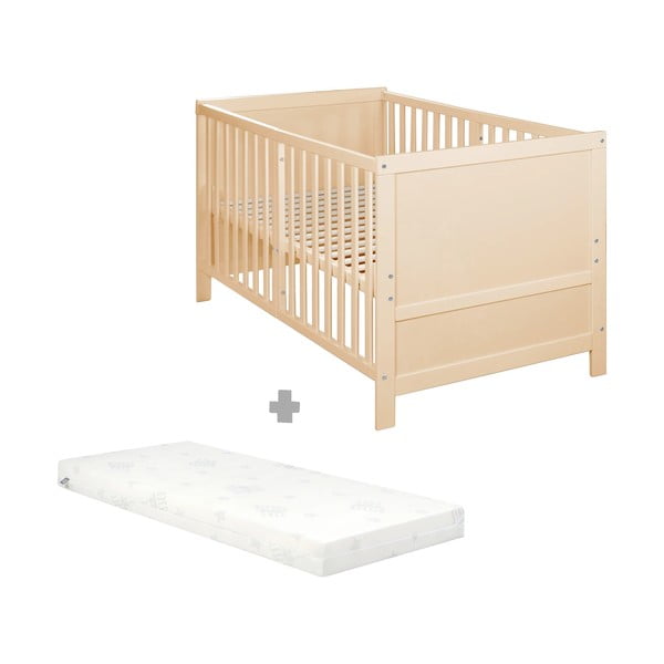 Postieľka s nastaviteľnou výškou 70x140 cm v prírodnej farbe Easy Sleep – Roba