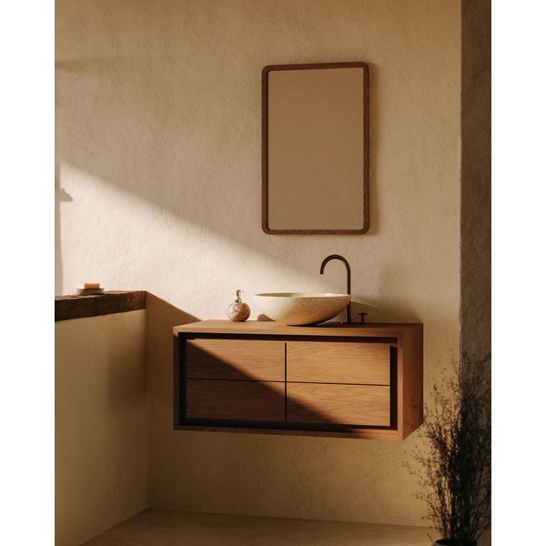 Nástenné zrkadlo s dreveným rámom 45x70 cm Shamel – Kave Home-image-1