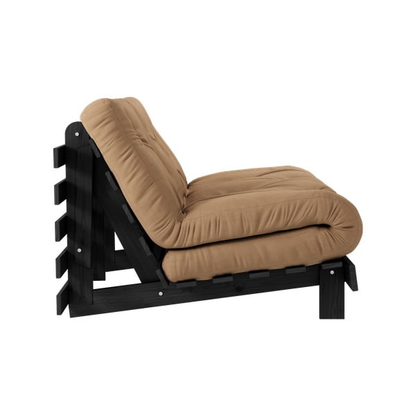 Hnedá rozkladacia pohovka 140 cm Roots Black Night – Karup Design-image-4