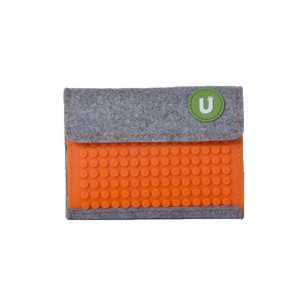Pixelová peňaženka grey/aqua orange
