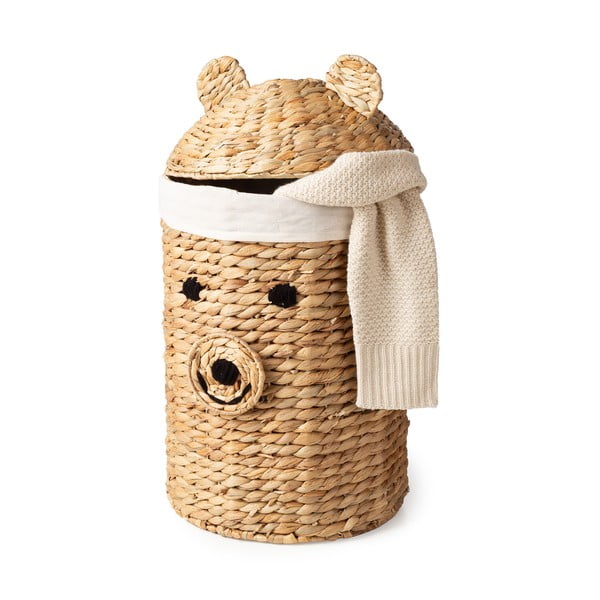 Detský kôš na hračky z vodného hyacintu v prírodnej farbe ø 30x56 cm Bear – Compactor-image-4