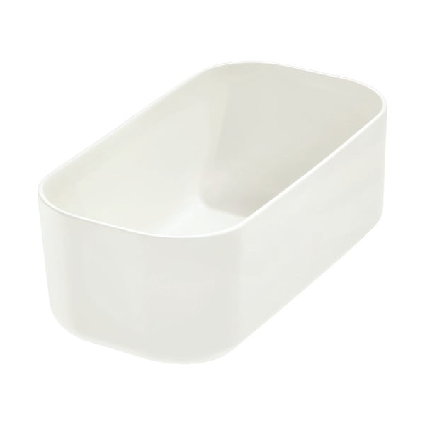 Biely úložný box iDesign Eco, 9 x 18,3 cm
