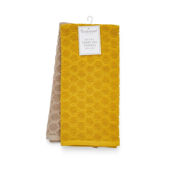 Súprava 3 bavlnených utierok Cooksmart ® Honeycomb, 45 x 65 cm