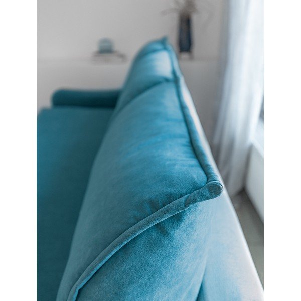 Tyrkysovomodrá zamatová rozkladacia pohovka Miuform Tender Eddie-image-1