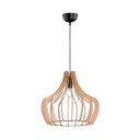 Svetlohnedé závesné svietidlo z dreva a kovu Reality Wood, výška 150 cm