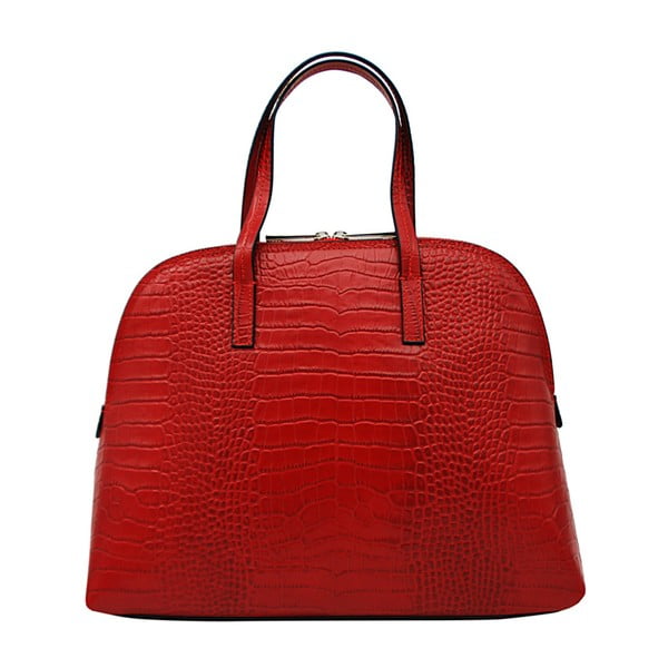 Tmavočervená kabelka z pravej kože Andrea Cardone Lumilo Duro