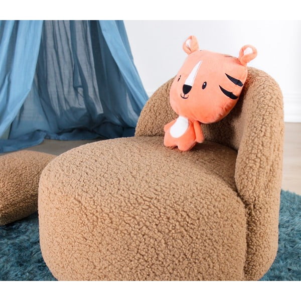 Hnedé detské kresielko z textílie bouclé Moouv – Artie-image-3