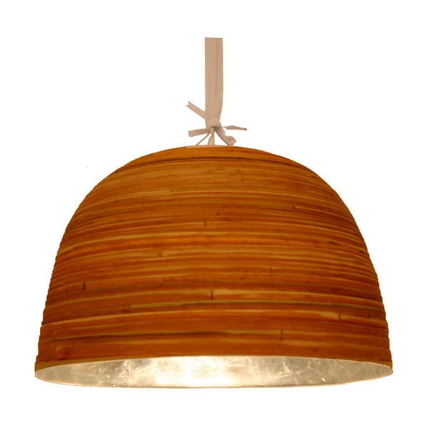 Závesná lampa s detailmi v striebornej farbe Bamboo