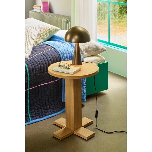 Okrúhly odkladací stolík v dekore duba ø 45 cm Koohi – Hübsch-image-1