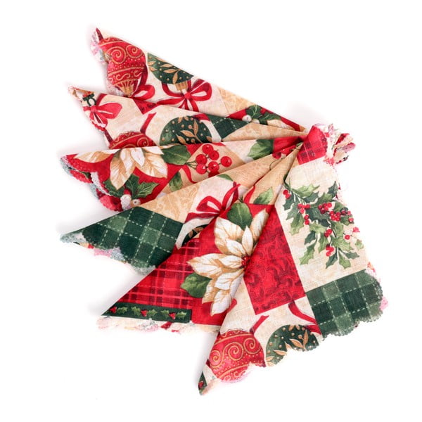 Sada 6 textilných obrúskov s vianočným motívom Unimasa Brick, 40 × 40 cm