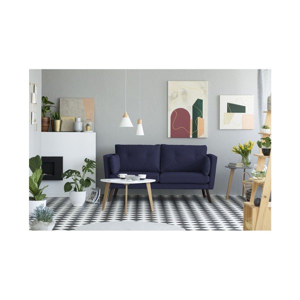 Námornícky modrá trojmiestna pohovka Mazzini Sofas Cotton-image-3