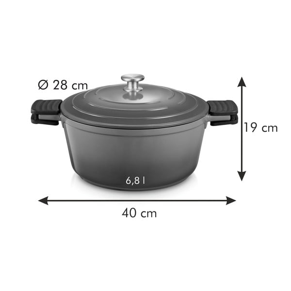 Hrniec s pokrievkou s nepriľnavým povrchom na indukciu 6.8 l Bordeaux – Tescoma-image-2