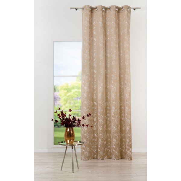 Béžový záves 135x260 cm Lillies – Mendola Fabrics-image-2