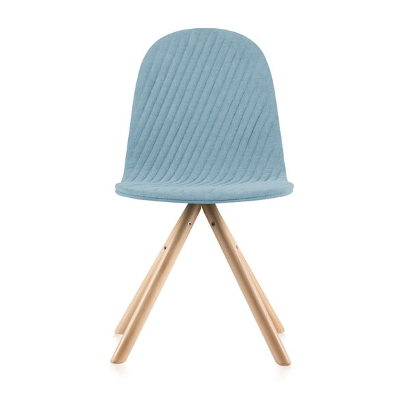 Svetlomodrá stolička s prírodnými nohami IKER Mannequin Stripe